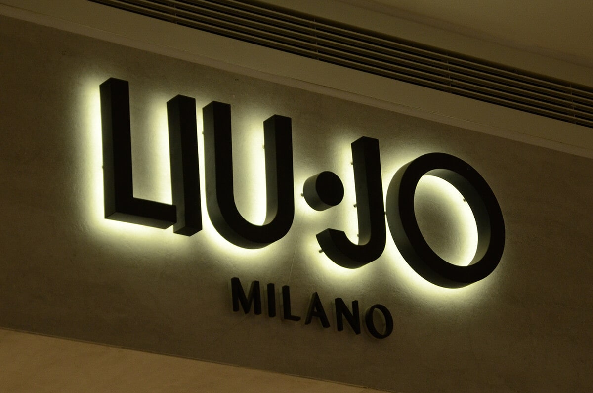 Classic powder coated stainless steel backlit letters with consistent white halo